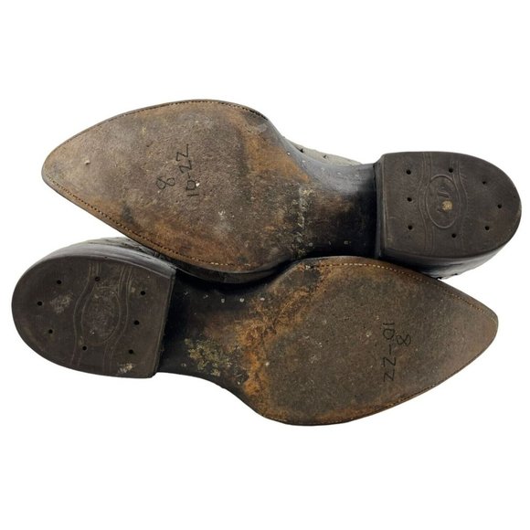 Men's Chavez Blue / Gray  Ostrich Pointed Toe Western Cowboy Boots Size 8 - Picture 6 of 7